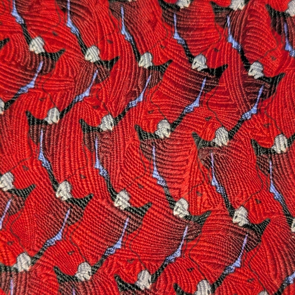 Red Donkey Patterned Men's Tie - Picture 2 of 7